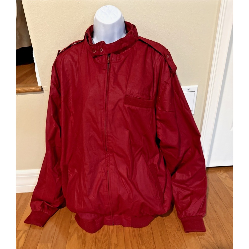 VTG Field Stream Burgundy Bomber Coat Plaid Lined Mens 2XLT Racer Jacket
